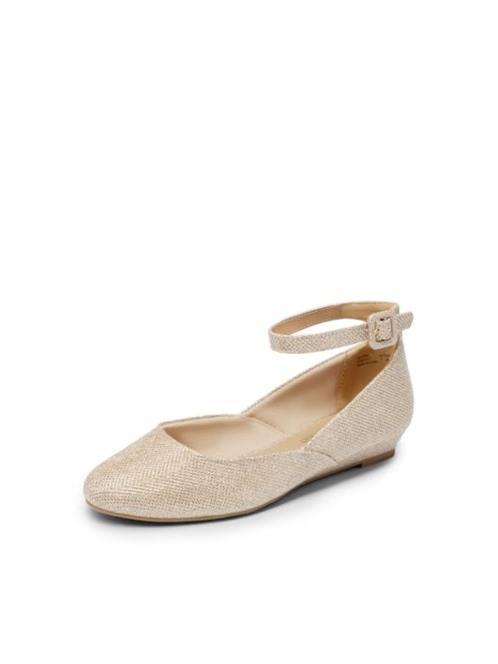 Women's Ballet Flats with Wedge Heel and Ankle Strap